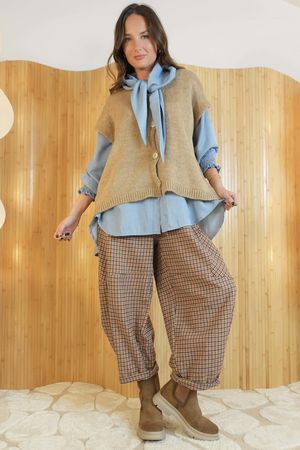 Etta Slouch Knit Layering Tank Light Camel